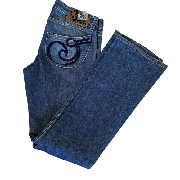 House of Dereon Women’s Y2K Vintage Wide Leg Jeans Blue Size 30/30 - Picture 5 of 12